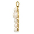 thumbnail image 5 of Auriga 14k Yellow Gold 4-6mm White Button Freshwater Cultured Pearl Cross Pendant for Women, 5 of 5