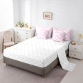 thumbnail image 4 of Castle Fairy Geometric Split Circle Queen Bedding 7pcs,Retro Curved Bedding Comforter Set Queen,Pink White,Reversible, 4 of 7