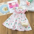 thumbnail image 3 of Vedolay Girls Dress Strawberry Print Sleeveless Crew Neck Casual Dress,Pink 2-3 Years, 3 of 4