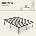 thumbnail image 5 of Scohul 18 inch Queen Metal Platform Bed Frame with Under-Bed Storage, No Box Spring Needed, Black, 5 of 11