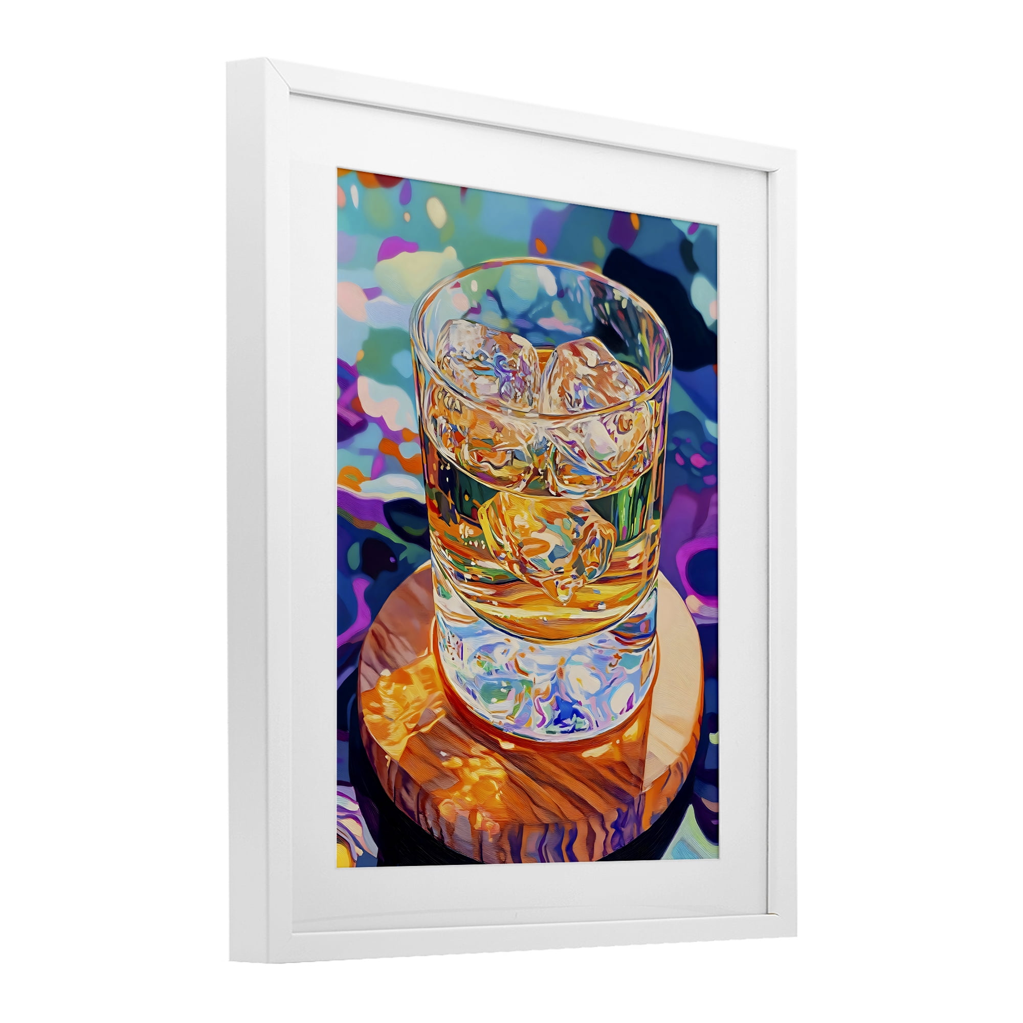 Stupell Industries Ice Cold Glass Reflections White Framed Print Under Glass, design by Creative Studio