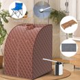 thumbnail image 3 of Patiojoy Portable Steam Sauna Spa Household Personal Sauna Tent with 9-Level Temperature &Timer Coffee, 3 of 5