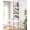 Rustic Brown, variant on Adjustable Tall Narrow Bookshelf, 5-Tier Floor-to-Ceiling Tension Mount Ladder Book Shelf with Storage for Versatile Uses, Fits 92-116 Inch Ceilings, 27.84-Inch Wide Wood Shelves, Black Relief