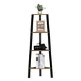 thumbnail image 1 of 49"H Antique Wood Corner Ladder Shelf, 4-Tier Corner Bookcase Storage Rack Plant Display Stand with Steel Frame for Home, Office and Bathroom, 1 of 6