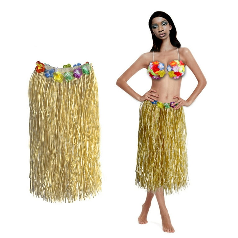 Party Hula Skirt Hawaiian Dress Luau Grass Costume Outfits Hawaii Adult Clothes  Dancer Beach Tropical Decor Supplies 