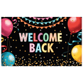 thumbnail image 1 of Welcome Back Banner Colorful Confetti Balloons Decorative Background Party Supplies Event Backdrop Celebration Welcome Banner Photography Props, 1 of 4