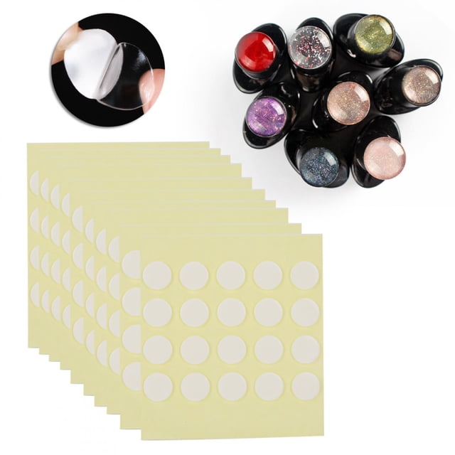 200 Unidades de Cinta Adhesiva Redonda Transparente de DoBle Cara Acrílico de Alta Transparente y Sin Marcas Suave y Fuerte Ideal para decoración de unas 10 mm,