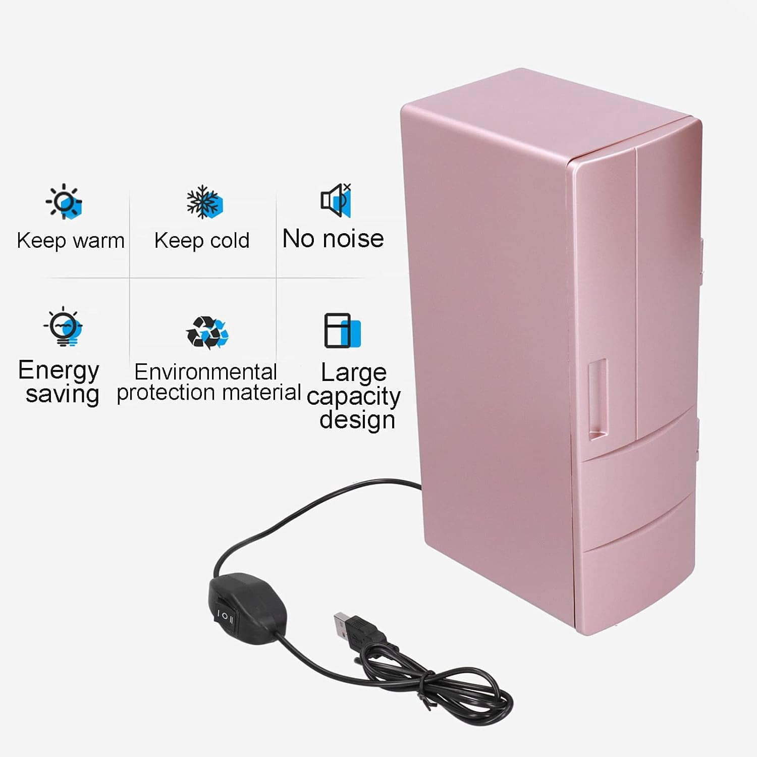 Portable Cooler & Warmer  Fridge - 4.7x3.3x9.8"  Gold Thermoelectric  Fridge for Skincare, Cosmetics, Beverage, Office, Car - Dual Use Refrigerator