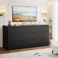 thumbnail image 3 of HAUXITIO 9 Drawer Dresser Chest for Bedroom, Modern TV Stand Storage Cabinets for Living Room, Black, 3 of 9