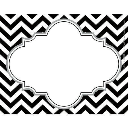 UPC: 0704068015258 | Barker Creek All Grades Self-Adhesive Name Tag Black/White Chevron 45/Pack LL1525