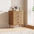 thumbnail image 4 of Boho 4 - cajón wicker cómoda chest con negra handles para dormitorio & sala de estar almacenamiento, 4 of 6