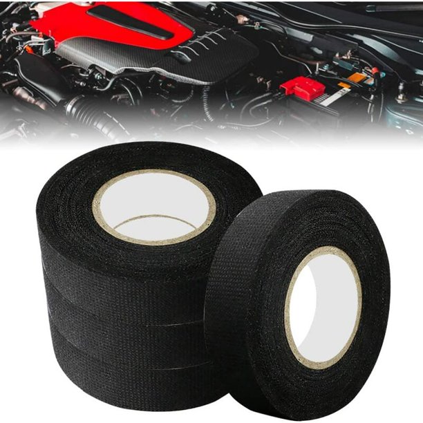 BR-Vie 4 PCS Franela Cubierta eléctrica automotriz 19 mm 15 m Cinta de tela para automóvil Antifricción Antiincrustante Tela escocesa Reducción de ruido antideslizante para cable eléctrico de motocic esquí esquí Gafas de esquí