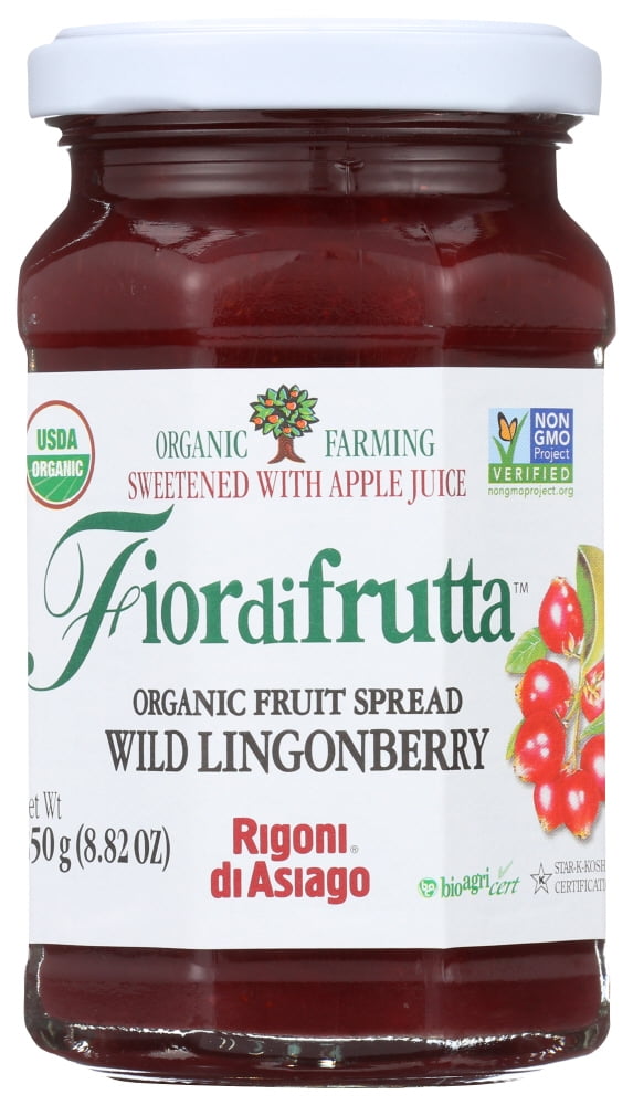 Fiordifrutta Organic Fruit Spread Lingonberry, 8.82 Oz.