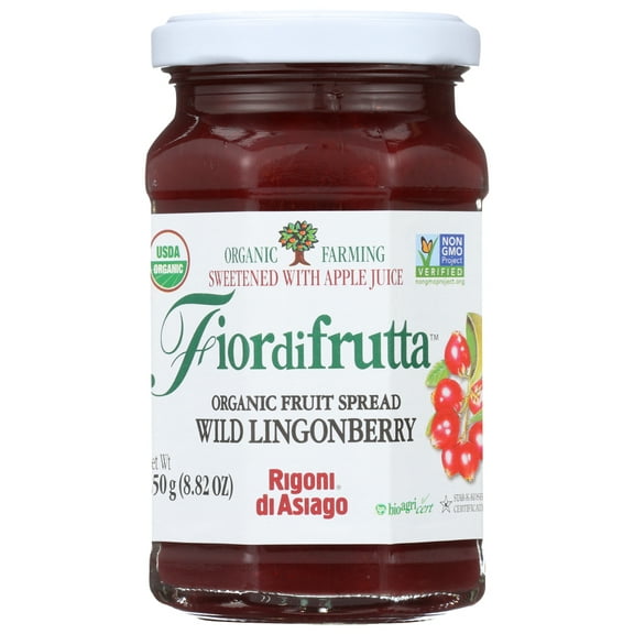 Fiordifrutta Organic Fruit Spread Lingonberry, 8.82 Oz.
