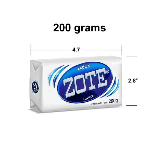 Zote White Laundry Soap Washing Clothes 200g 7oz Bars Detergent Jabon Blanco