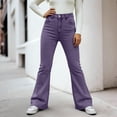 thumbnail image 7 of Yindaity Women's Jeans Wide Leg Jeans for Women High Waisted Straight Leg Stretchy Cropped Denim Pants with Pockets Jean (Purple,XXL), 7 of 7