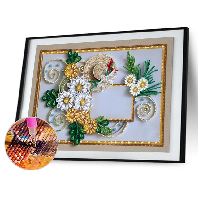 Cuadros Decorativos DIY parte especial en forma de taladro diamante pintura flores Rhinestone imagen arte DQrwqpou Nuevos Originales
