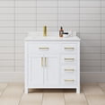 thumbnail image 2 of Wyndham Collection Beckett 36" Wood Single Bathroom Vanity in White/Gold, 2 of 6