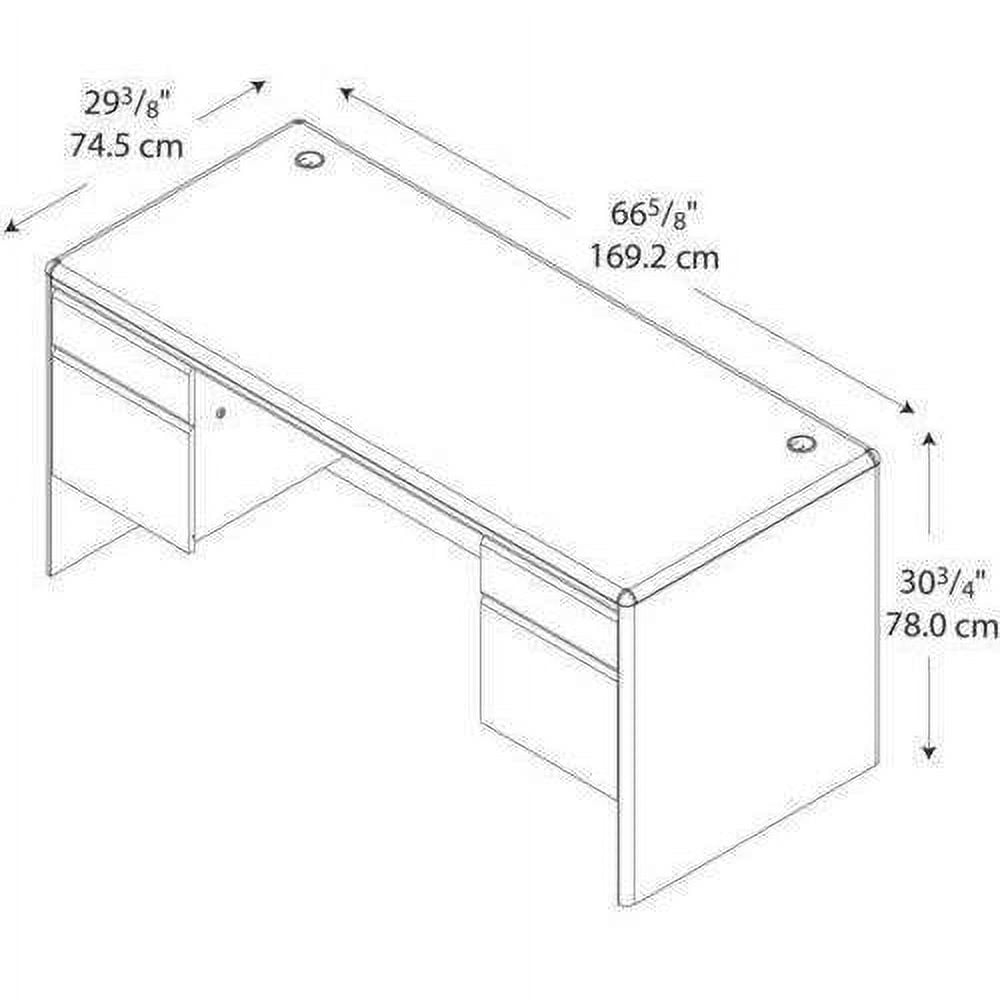 Bush Business Furniture Northfield Collection Double Pedestal Desk, Harvest Cherry