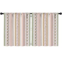 Blackout Kids Curtains,Pink Striped Floral Boho Pattern Childrens Insulated Curtains Set Of 2,Bedroom Essentials,Toddler Room Decor 52x63in(132x160cm)