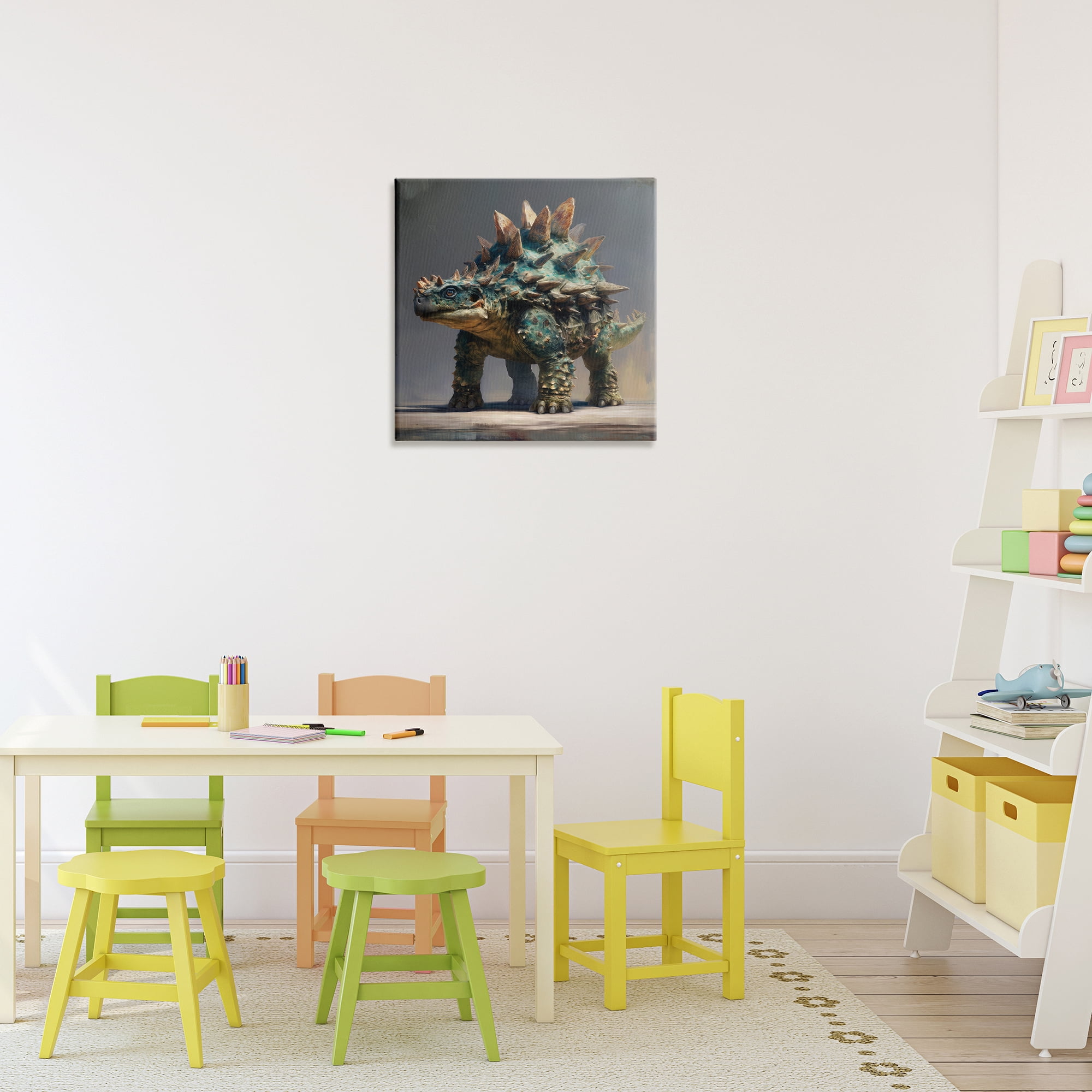 Stupell Industries Prehistoric Ankylosaurus Portrait Canvas Wall Art, design by Wumples