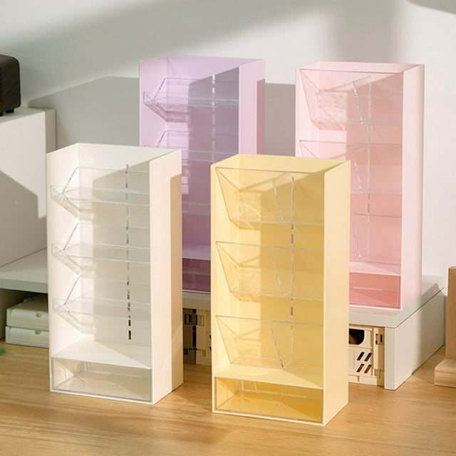 Xihbxyly Caja de Almacenamiento de Escritorio Transparente, Estante Divisor Versátil, Organizador para Lápices, Suministros de Oficina y Cosméticos, Elegante Decoración Del Hogar, Tamaño Compacto.