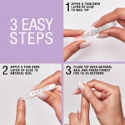 Salon Perfect Artificial Fake Press On Nails, 417 Charmed, Gold Rose, Medium Almond, File, Glue, and Prep Pad Included, 30 Nails