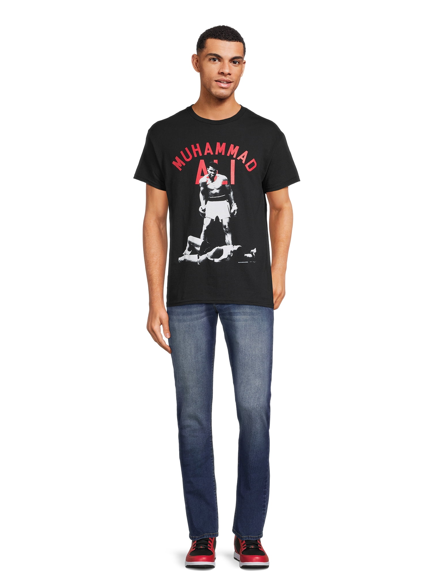 Muhammad Ali Men’s Oversize Print Graphic Tee with Short Sleeves, Sizes S-3XL