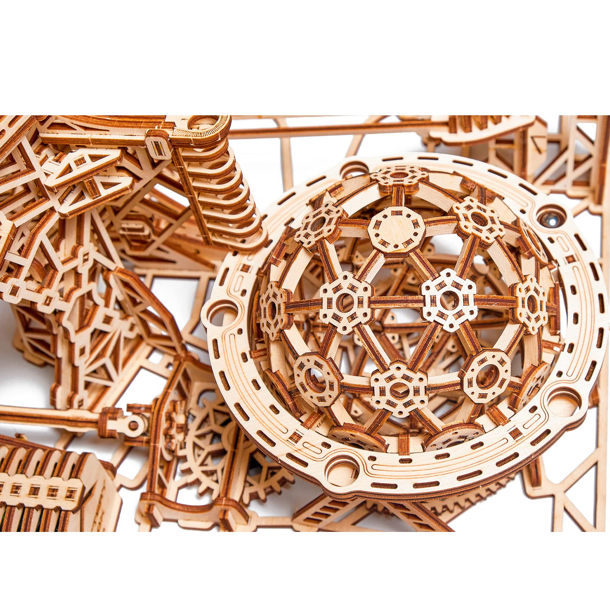 Wood Trick Wooden Marble Run 3D Wooden Puzzles for Adults to Build - 15x14 in - Electric Driven - Roller Coaster Wooden Model Kits for Adults to Build