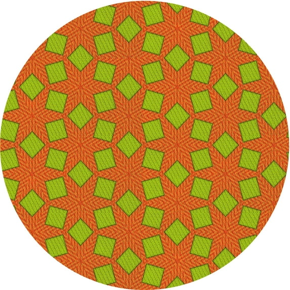 Ahgly Company Machine Washable Indoor Square Transitional Pistachio Green Area Rugs, 3' Square