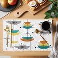 thumbnail image 2 of Orange Turquoise Placemats Set of 4, Boho Yellow Grey Color Block Bohemian Placemats for Dining Table, Place Mats for Kitchen Tabletop, Waterproof Wipeable Dining Table Mats Set, 2 of 9