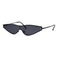 thumbnail image 2 of 80s Funky Triangle Narrow Shield Retro Sunglasses Gunmetal Black, 2 of 4