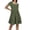 Army Green, variant on Women'S Square Neck A-Line Pleated Casual Dress For Resort Beach And Summer Occasions