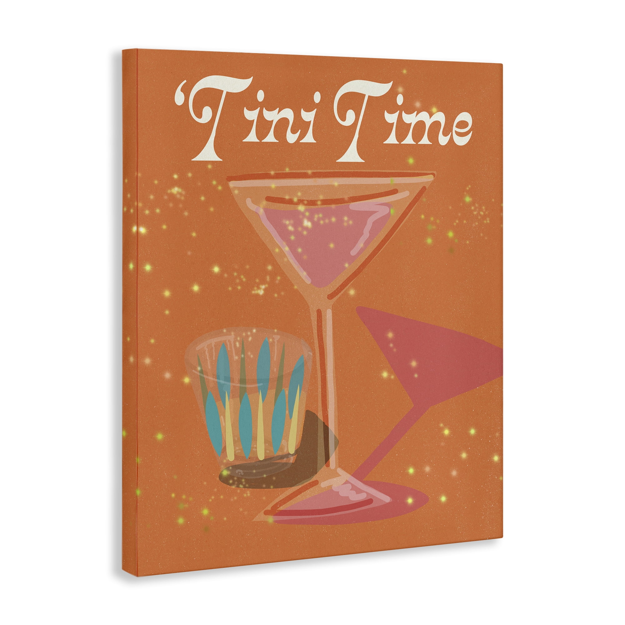 Stupell Industries Tini Time Cocktail Food & Beverage Painting Wrapped Canvas Art Print Wall Art, 36 x 48