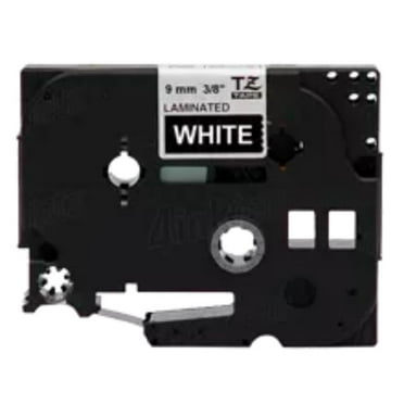Brother TZE-325 - White on Black Laminated Tape for P-touch Label Makers - 9 mm wide x 8 m long
