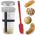 thumbnail image 1 of EASTIN 6Pcs Sourdough Starter Jar Kit with Scale 25.7ozGlass Fermentation Tank with lid Spoon Silicone Spatula & Thermometer  Reusable Sourdough Jar for Home Baking  Food Storage Canister, 1 of 9