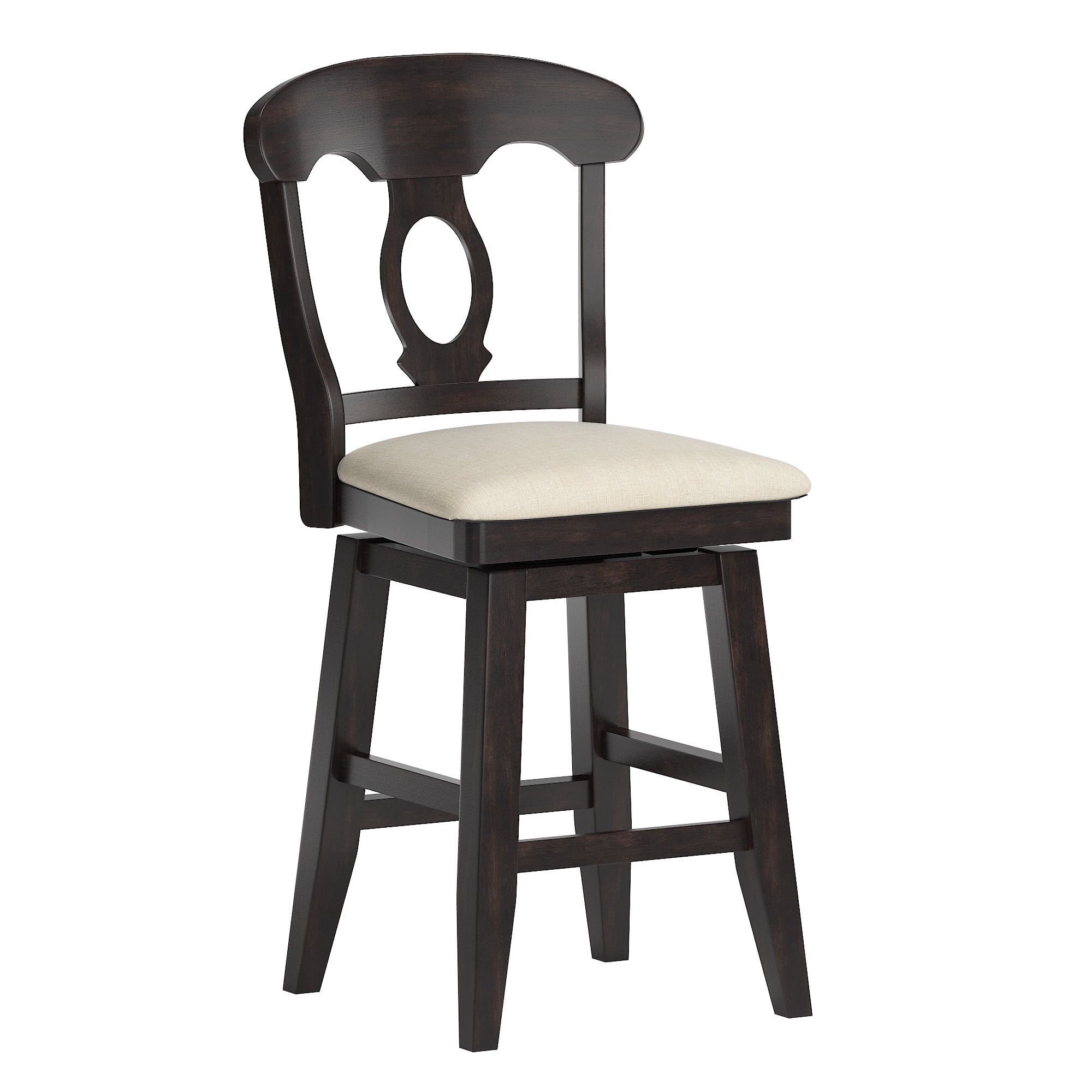 Weston Home Sheena Napoleon Back 24-inch Counter Height Wood Swivel Stool, Antique Black
