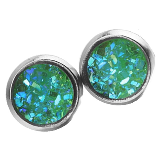 yingyy 1 Paire de Boucles d'Oreilles Rondes à la Mode avec Strass Légers pour Fête d'Anniversaire Vert 1ensemble