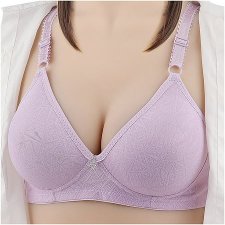 Mrat Clearance Cute Bras Clearance Women s and Women s Steel Ring Free Gathering Comfortable Breathable Front Button Underwear Daily Bra Backless Strapless Bra L_3 Purple 44