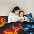 thumbnail image 5 of Castle Fairy Ice Hockey Boy Girl 2Pcs Bedding Comforter Set,Sport Gamer Twin Comforter Sets,Blue Orange Lightning Breathable Bedding Set,Lightweight Room Decor, 5 of 8