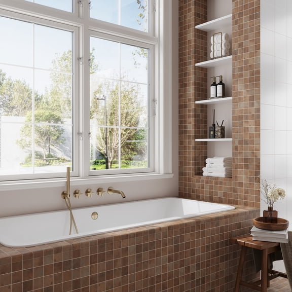 Lucenza 12x12 in. Taupe Matte Recycled Glass Uniform Square Mosaic Wall and Floor Tile (10.6 sq ft/case, 10-Pack)