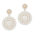 thumbnail image 3 of Pendientes colgantes jinwen Joyería redonda ligera Estilo vintage Blanco, 3 of 8