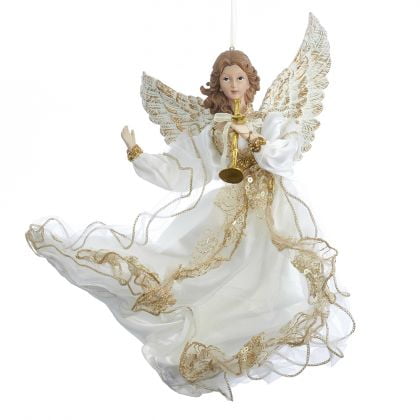 Kurt Adler 12-Inch Ivory and Gold Angel Ornament - Walmart.com ...