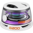 thumbnail image 1 of Altavoz Bluetooth magnético G200 con luz RGB: mini altavoz Bluetooth portátil, sonido estéreo de rango completo para jugar, videojuegos, regalo perfecto para adolescentes y escuchar música. (Blanco), 1 of 7