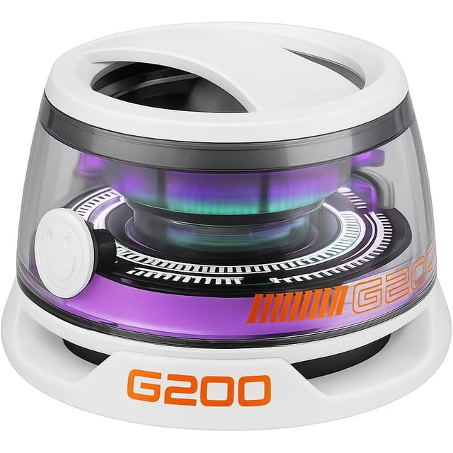Altavoz Bluetooth magnético G200 con luz RGB: mini altavoz Bluetooth portátil, sonido estéreo de rango completo para jugar, videojuegos, regalo perfecto para adolescentes y escuchar música. (Blanco)