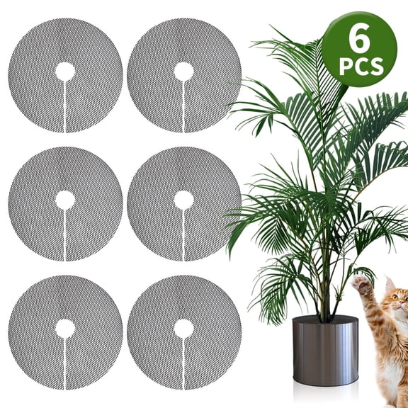 Plant Pot Grids - Cuttable Soil Covers for Indoor/Outdoor Potted Plants,Animal Protection for Garden Pots,11.8 inch,6 Pcs