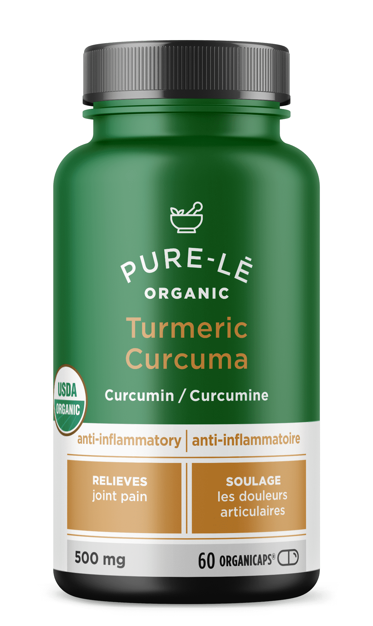 Pure-le Organic USDA Organic Turmeric (Curcumin) Organicaps – Anti-inflammatory & Joint Health - Better than tablets, Liquids or Teas - Plant Extract - Ultra Premium - Nothing Artificial - For Men and Women