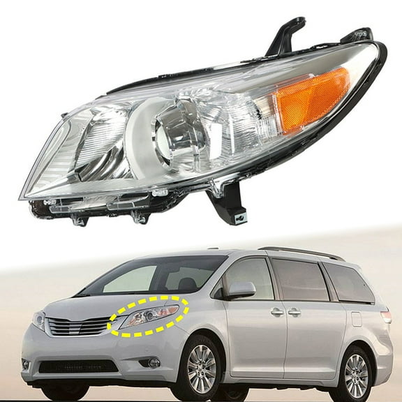 Headlight Headlamp Housing Assembly Fit for Toyota Sienna 2011-2018 (Front Left Driver Side, without Bulb)