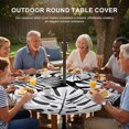 thumbnail image 3 of Round Outdoor Tablecloth with Umbrella Hole and Zipper, Palm Tree Monstera Tablecloth with Elastic Waterproof, Black White Leaf Boho Botanical Tropical Patio Table Covers for 36" - 44" Pool Tables, 3 of 9