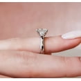 thumbnail image 4 of SOLITAIRE JEWELS 3.00CT Princess & Tapered Baguette Cut Three Stone Moissanite Engagement Ring Solid 18k White Gold, 18k White Gold Solitaire Ring, 4 of 6